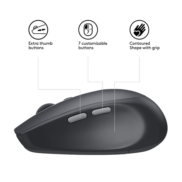 Logitech M590 Multi-Device Silent hiiri Office Oikeakätinen RF Wireless + Bluetooth Optinen 1000 DPI