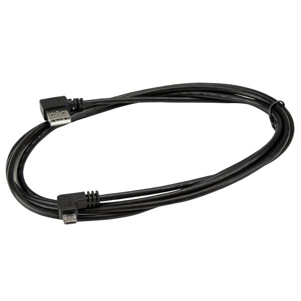 StarTech.com USB2AUB2RA2M USB-kabel USB 2.0 2 m USB A Micro-USB B 0,48 Gbit/sek. Sort