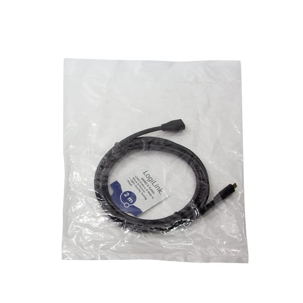 LogiLink CU0123 USB-kablar USB 2.0 2 m Micro-USB B 0,48 Gbit/s Svart