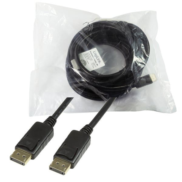 LogiLink CV0077 DisplayPort kabel 10 m Sort