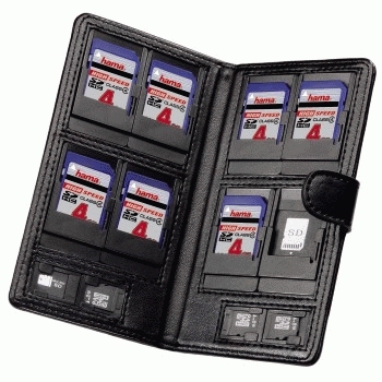 Hama "Vegas" f/ SD/microSD minneskortsförvaring Konstläder Svart