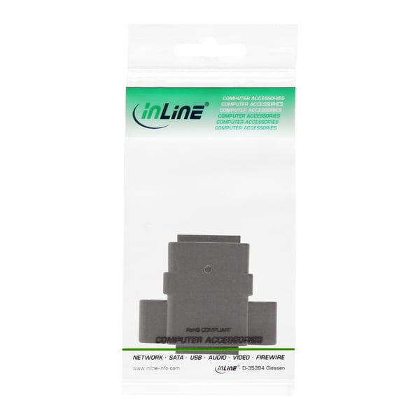 InLine 69990Y kabelomvandlare (hane/hona) RJ-45 Svart