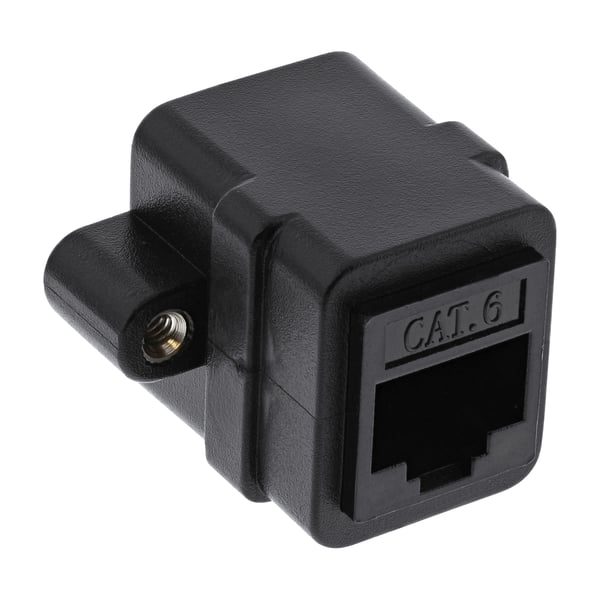 InLine 69990Y kabelomvandlare (hane/hona) RJ-45 Svart
