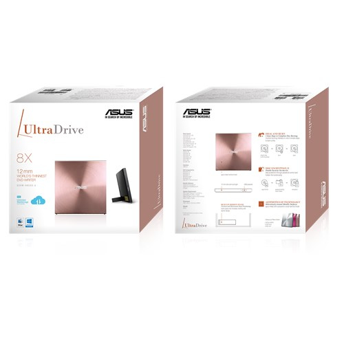 ASUS SDRW-08U5S-U optisk diskdrev DVD Super Multi DL Lyserød
