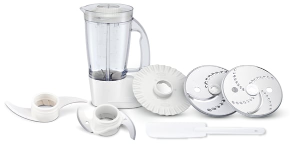Moulinex FP5441 monitoimikone 800 W 2,2 L Valkoinen, Hopea, Harmaa