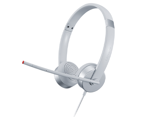 Lenovo 100 Stereo Analogue Headset Kabel Kontor/callcenter Silver