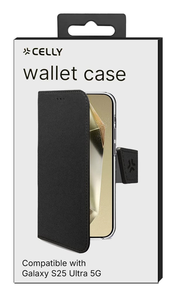 Celly WALLY mobiltelefon etui 17,5 cm (6.9") Tegnebogsetui Sort