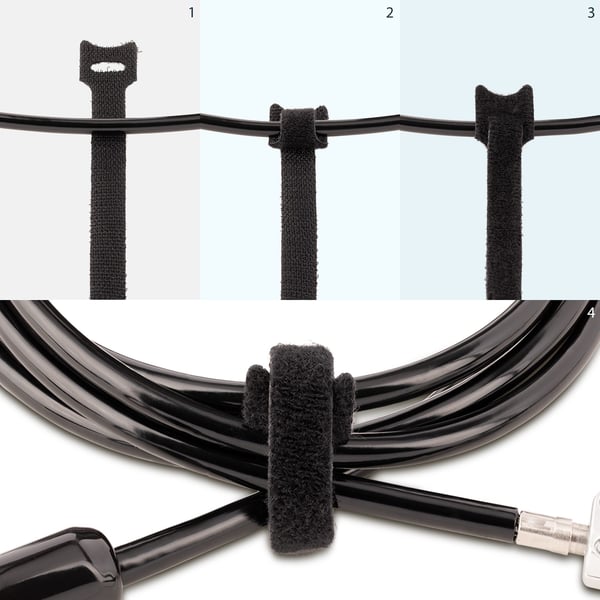StarTech.com B506I-HOOK-LOOP-TIES kabelsamler Krog og løkke kabelbinder Nylon Sort 50 stk