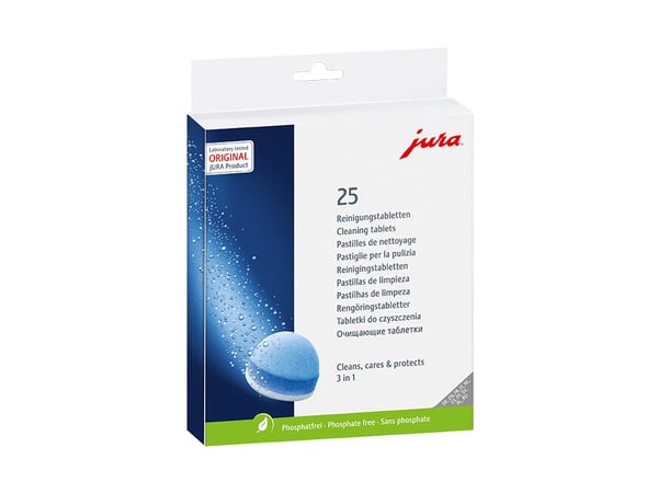 Jura 3-fas-rengöringstabletter, 25-pack