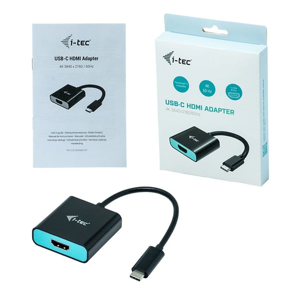 i-tec C31HDMI60HZP videokabeladapter 0,15 m USB Type-C HDMI Svart, Turkos