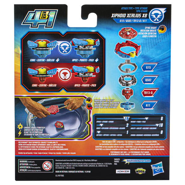 Beyblade Burst QuadStrike Xcalius Power Speed Launcher Pack Kæmpende spinnende top