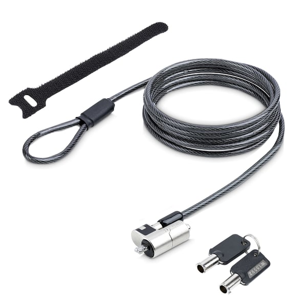 StarTech.com NANOK-LAPTOP-LOCK kabellås Sort, Sølv 2 m