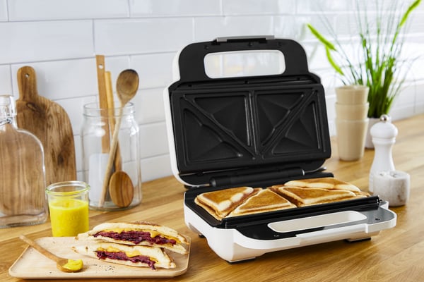 Tefal Snack XL SW7011 smörgåsgrill 850 W Vit, Rostfritt stål