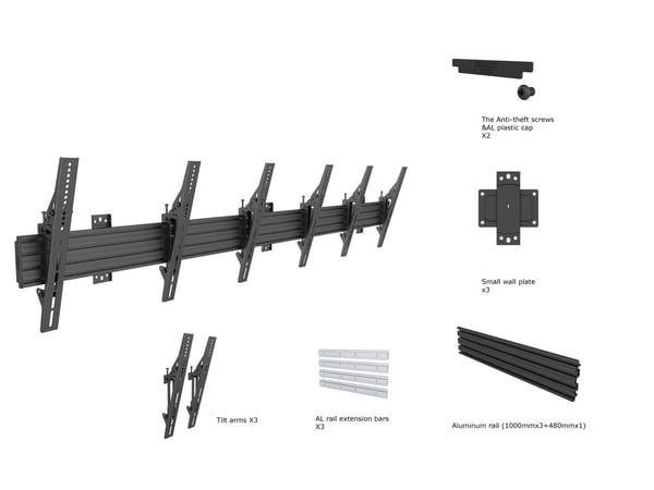 Multibrackets 4078 skærmbeslag til skiltning 165,1 cm (65") Sort