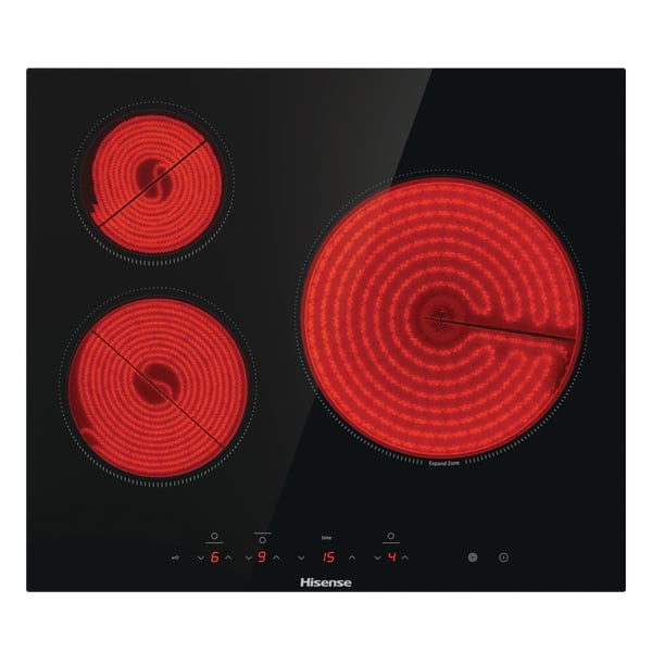Hisense E6332BSCE kogeplade Sort Indbygget 60 cm Keramisk 3 zone(s)