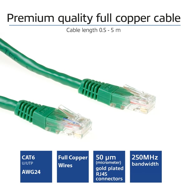 ACT IB8701 netværkskabel Grøn 1 m Cat6