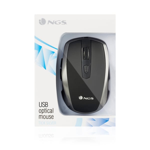 NGS Tick Silver hiiri Office Oikeakätinen USB A-tyyppi Optinen 1600 DPI