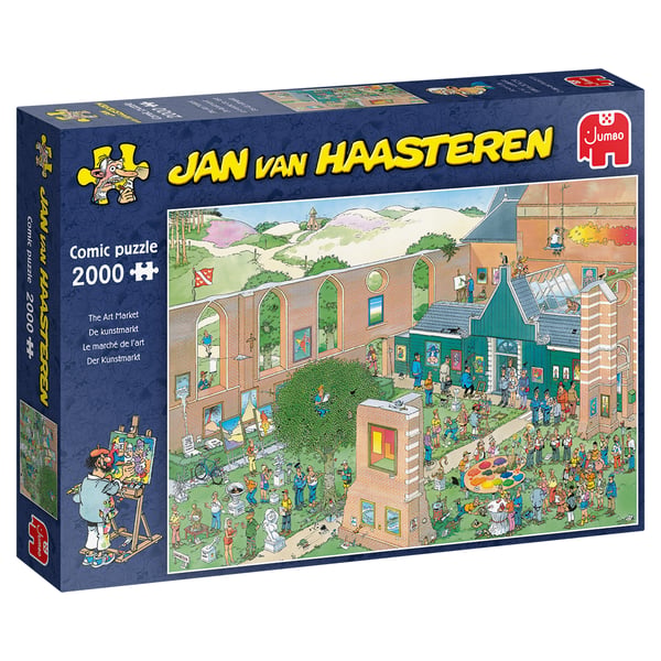Jan van Haasteren he Art Market 2000 pcs Puslespil 2000 stk Tegnefilm
