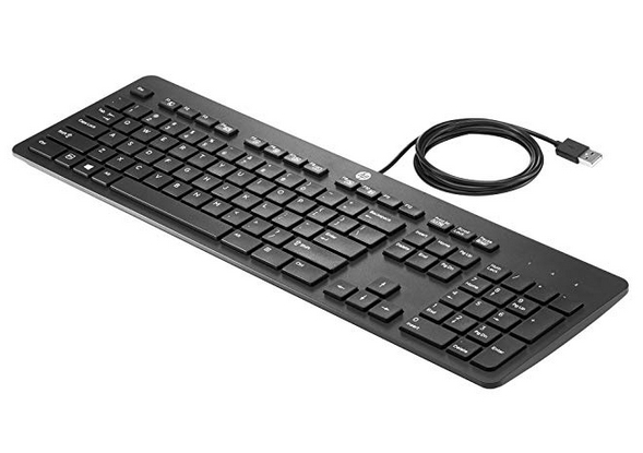 HP Usb Slim Kb Win 8 Hu 803181-211, Standard, USB, Mekanisk, Sort
