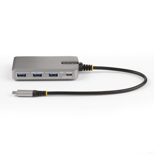 StarTech.com 4-Port USB-C Hubb med USB-C DP Alt Mode Videoutgång 4K 60Hz, 3x USB-A, 1x USB-C, 100W