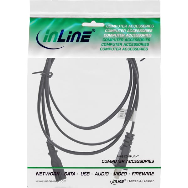 InLine 16654T strömkablar Svart 1,8 m NEMA 1-15P C7 coupler
