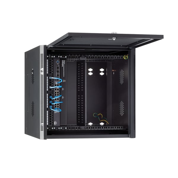 StarTech.com 12U väggmonterat serverrackskåp - 20 tum (50,08 cm) djupt skåp - med gångjärnsupphängning