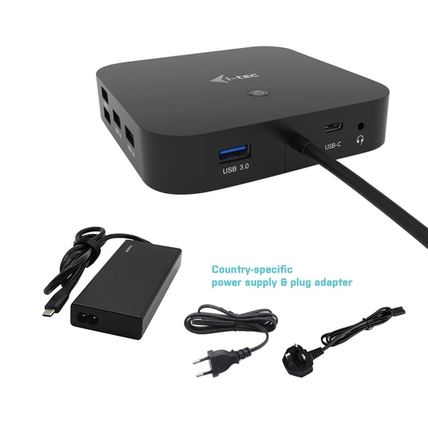 i-tec C31HDMIDPDOCKPD65 kannettavien tietokoneiden telakka ja porttitoistin Langallinen USB 3.2 Gen 1 (3.1 Gen 1) Type-C Musta