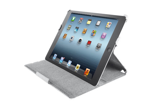 Trust Hardcover skin & folio stand f iPad Mini Vit