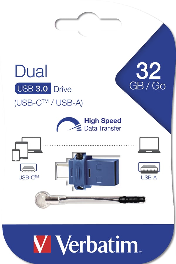 Verbatim Dual USB-drev Type-C / USB 3.0 32 GB