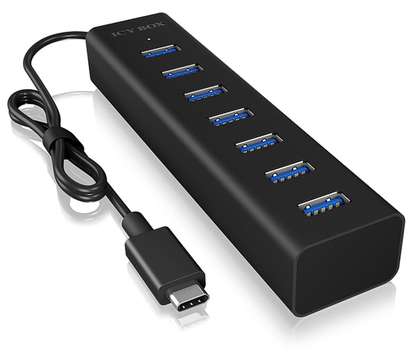 ICY BOX IB-HUB1700-C3 - Hubb - 7 x SuperSpeed USB 3.0