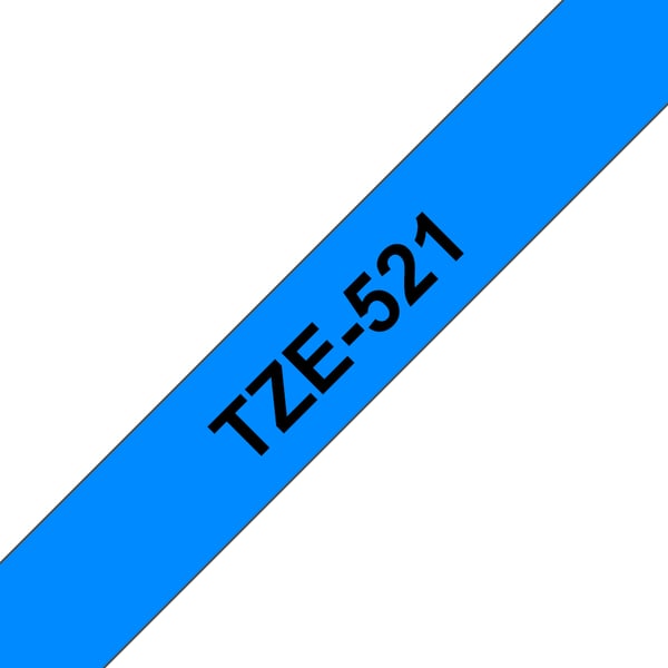 Brother TZE-521 etikettien kirjoitusnauha Musta sinisellä
