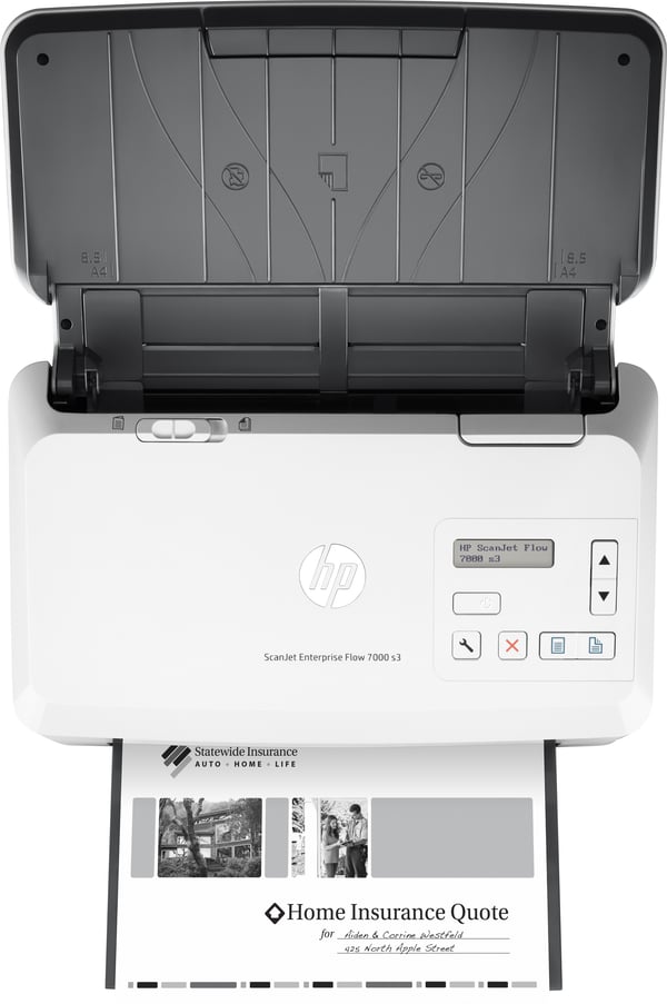 HP Scanjet Enterprise Flow 7000 s3 Arkmatad skanner 600 x 600 DPI A4 Vit