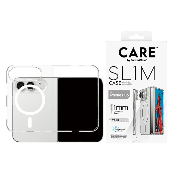 PanzerGlass CARE™ by ® SL1M Case Transparent m. Hvid MagSafe iPhone Duo