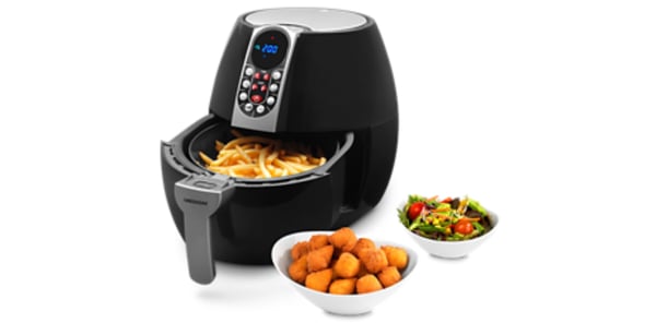 MEDION MD 17320 Enkelt 2,5 L Enkeltstående 1500 W Varmluftsteger Sort, Sølv