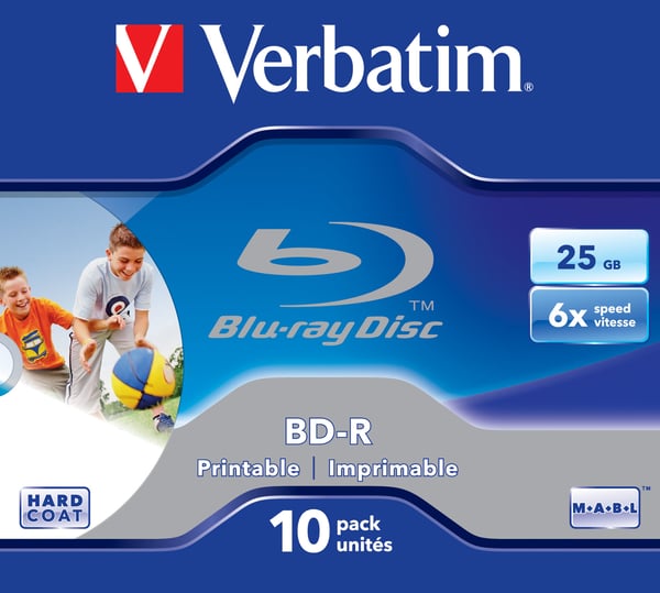 Verbatim BD-R SL 25GB 6x Printable 10 Pack Jewel Case 10 styck
