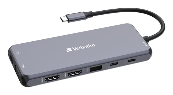 Verbatim 16105448 gränssnittshubbar USB Type-C Grå