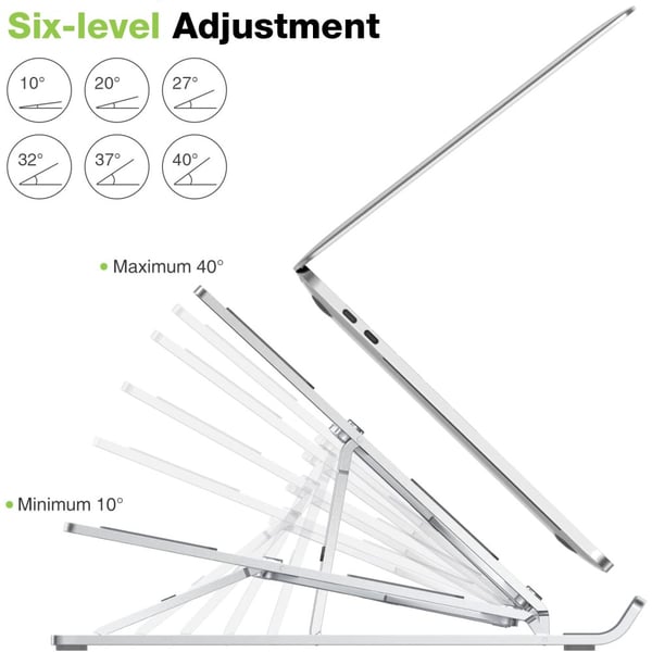 Techly ICA-TBL 134TY Ställ för bärbara datorer Ställ till bärbara datorer Silver 40,6 cm (16")