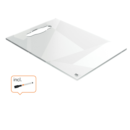 Nobo transparent akryl mini bærbar whiteboard skrivebordsblok, A4