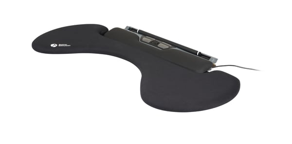 BakkerElkhuizen ErgoSlider Plus handledsstöd Spånskiva, Plast, Polyuretan (PU), Stål Svart, Mörkgrå, Gul