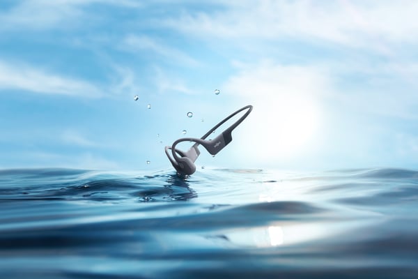 SHOKZ OpenSwim Pro Headset Trådløs Halsbånd Sport Bluetooth Sort, Rød