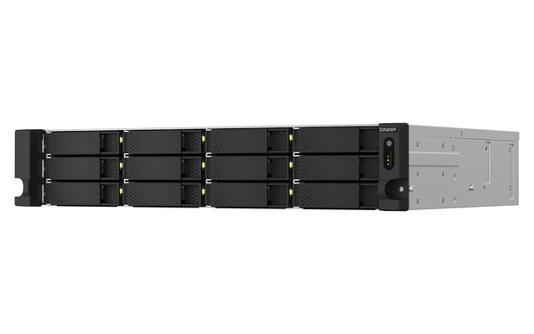QNAP TS-1264U-RP NAS Stativ (2U) Intel® Celeron® 8 GB DDR4 0 TB QNAP QTS Aluminium, Sort