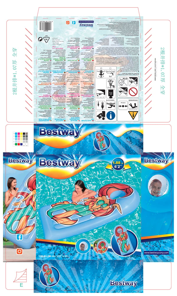 Bestway 43421 pool- och badmadrass Blå Bild PVC