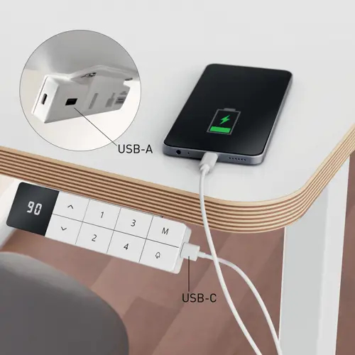 Leitz Ergo elektrisk hæve-sænke skrivebord 140 x 80 cm med påmindelse om at stå op