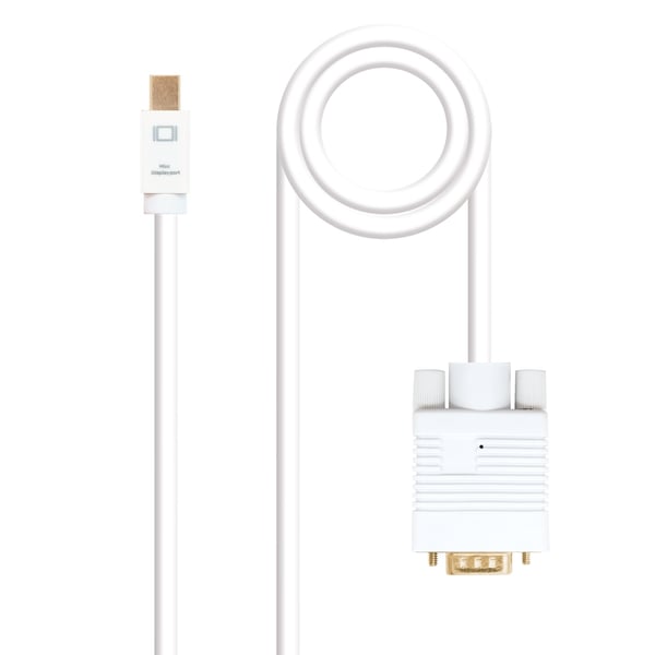 Nanocable 10.15.4102 videokabel adapter 2 m Mini DisplayPort VGA (D-Sub) Hvid