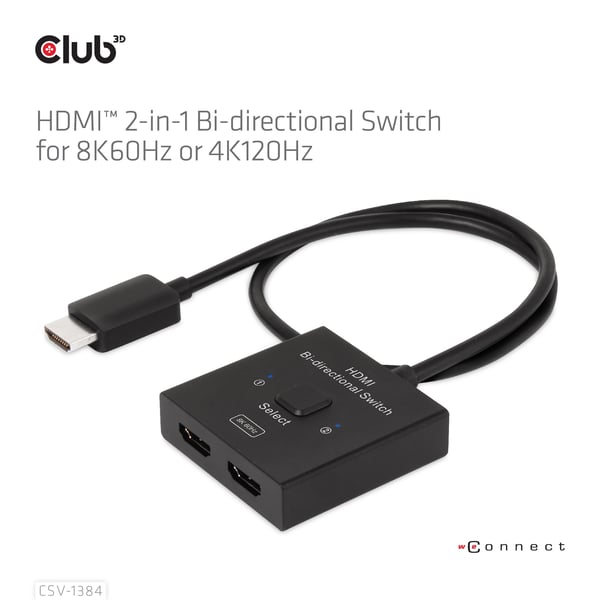 CLUB3D CSV-1384 KVM-switchar Svart