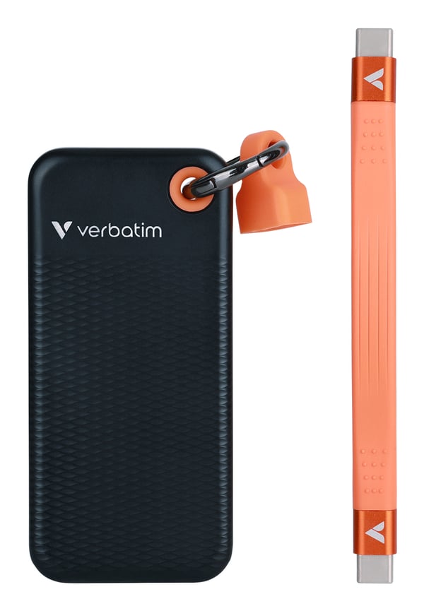 Verbatim Pocket SSD 256 GB USB Type-C 3.2 Gen 2 (3.1 Gen 2) Sort, Orange