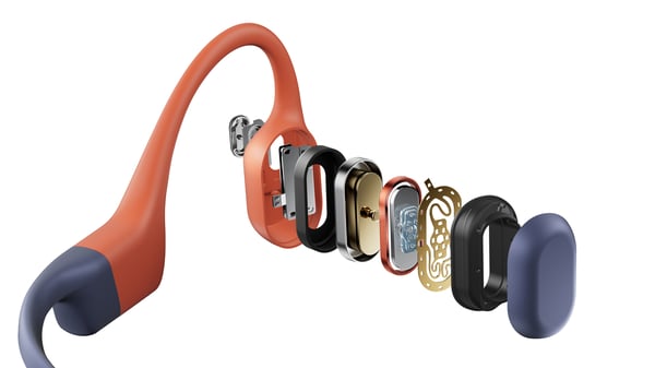 SHOKZ OpenSwim Pro Headset Trådløs Halsbånd Sport Bluetooth Sort, Rød