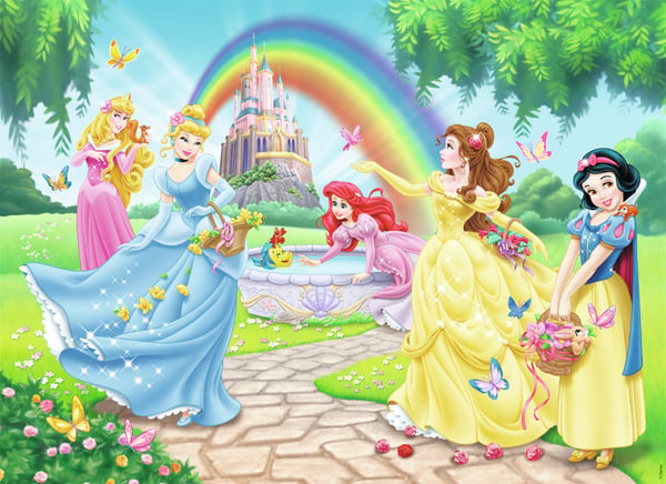 Nathan 86708 Disney - Puzzle (100 piezas), diseño del jardín de las princesas