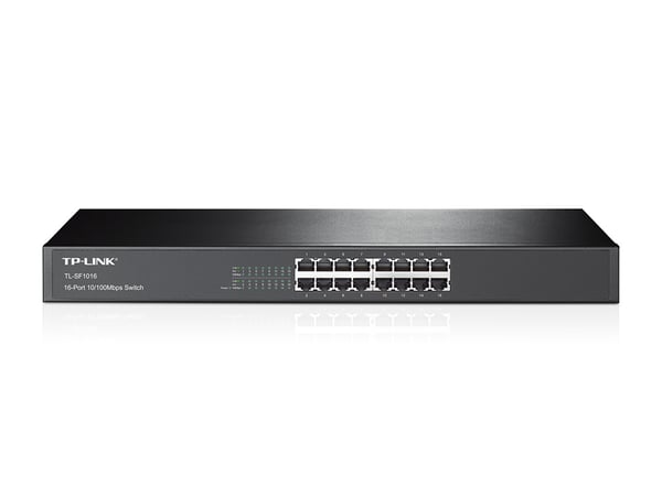 TP-Link TL-SF1016 verkkokytkin Hallitsematon Fast Ethernet (10/100) 1U Musta