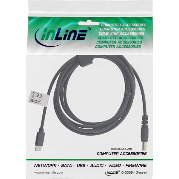 InLine 26676 strömkablar Svart 2 m USB C EIAJ-02 (4.0 mm, 1.7 mm)